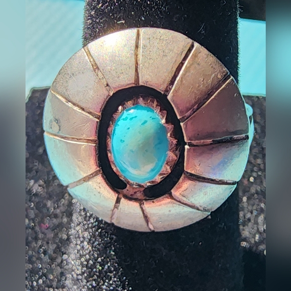 Jewelry - Vintage Navajo Turquoise Sterling Silver Ring, Size 5 1/4, Signed
